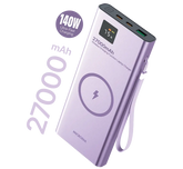 MICRODIA SNAPPower™ MagGo LCD 27000mAh 140W Magnetic Wireless Power Bank, 15W Wireless Output + 140W & 30W USB-C PD Output + 20W USB-A Output with LCD Display